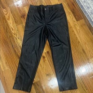 Joie Women's Black Faux Leather Straight Leg Pants